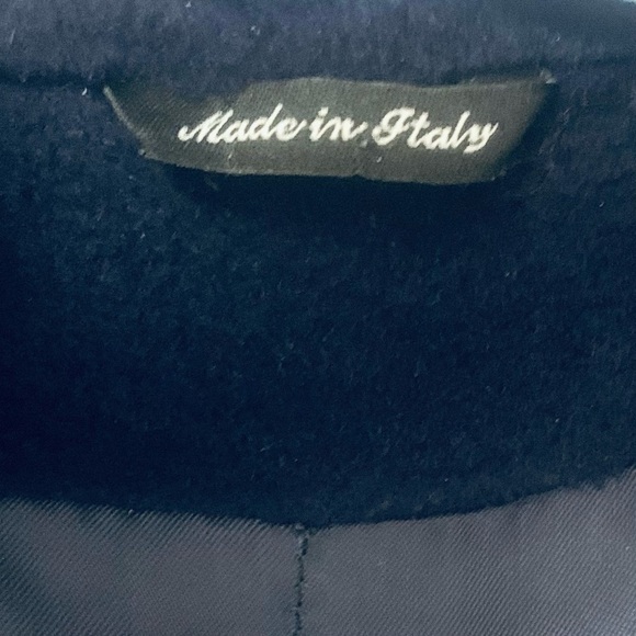 CINZIA ROCCA Soft Baby Wool Funnel Neck Coat Made in Italy, navy - Picture 7 of 10